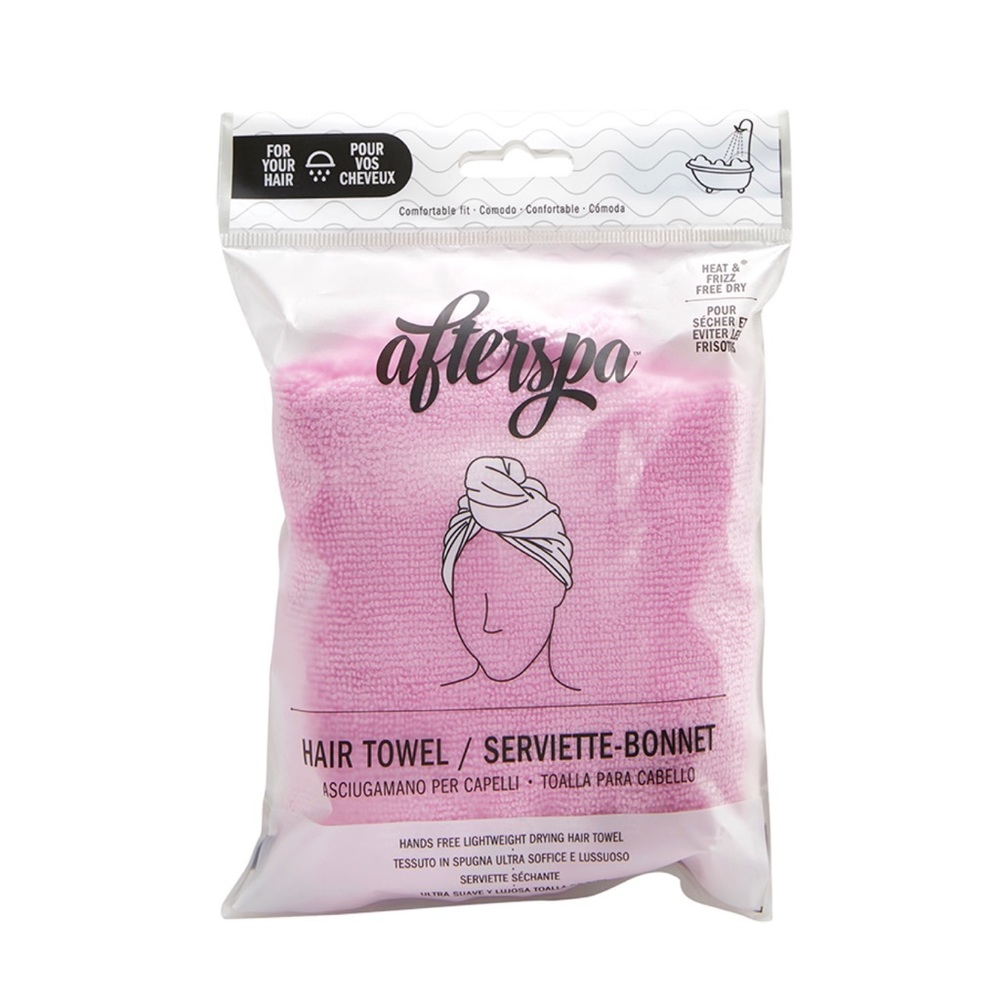 New Afterspa Pink Hair Towel Wrap Lightweight Turban